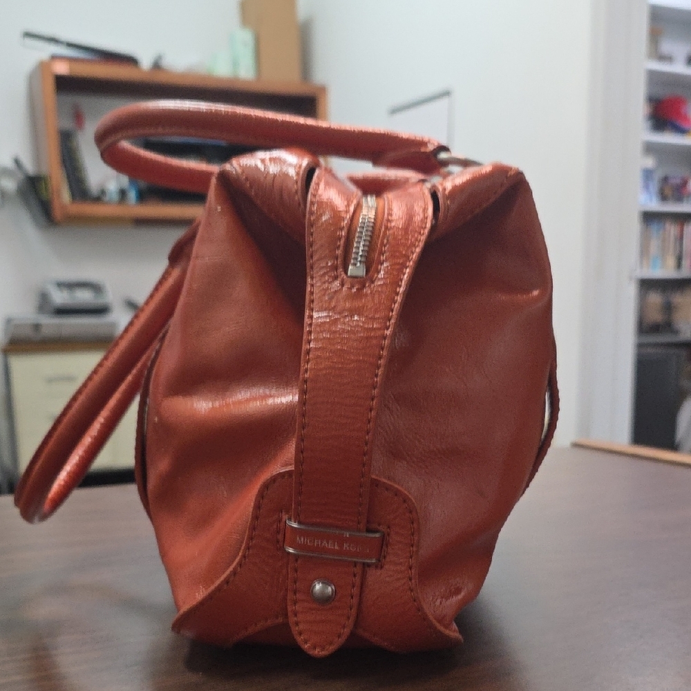 Michael Kors Bold Orange Leather Satchel - Picture 3 of 5